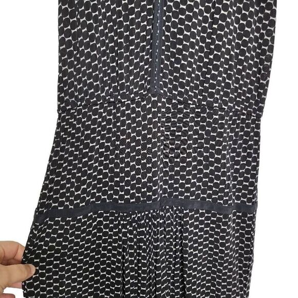 Anthropologie Tracy Reese Black Polka Dot Cold Shoulder Dress - Picture 6 of 12
